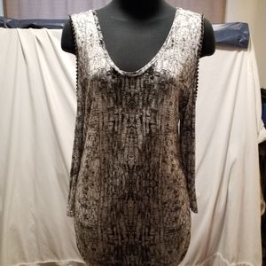 Grey and Black open shoulder Top